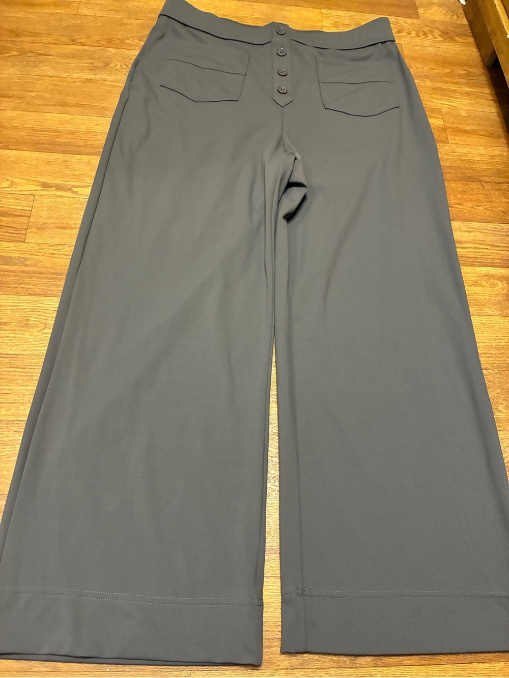 Women’s Wide-Leg High-Waisted Pull on Trouser Pants in Gray Size XL Petite NWOT